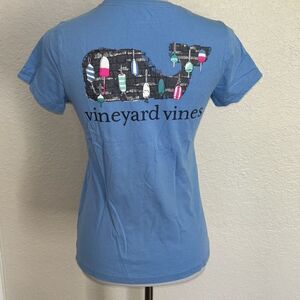 Vineyard Vines Whale Buoy women fishing t shirt blue XS